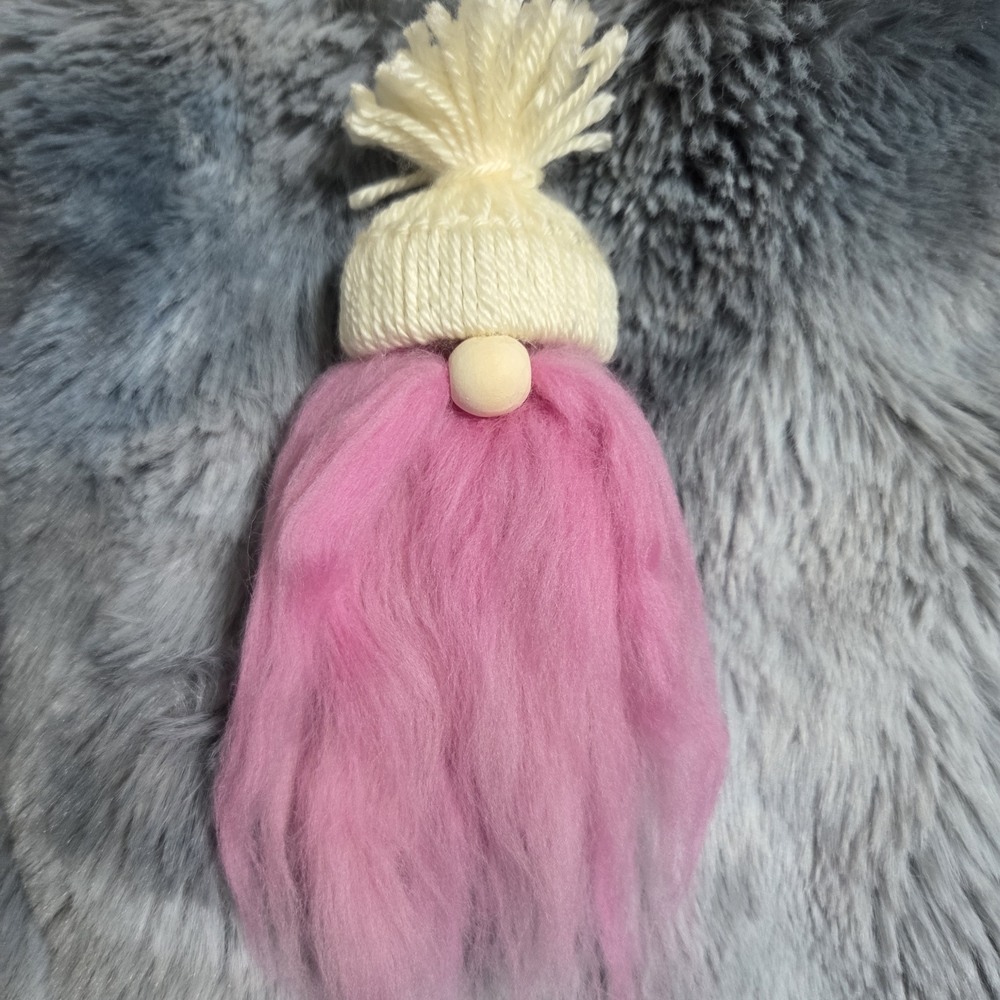 Cream and Pink Gnome Ornament